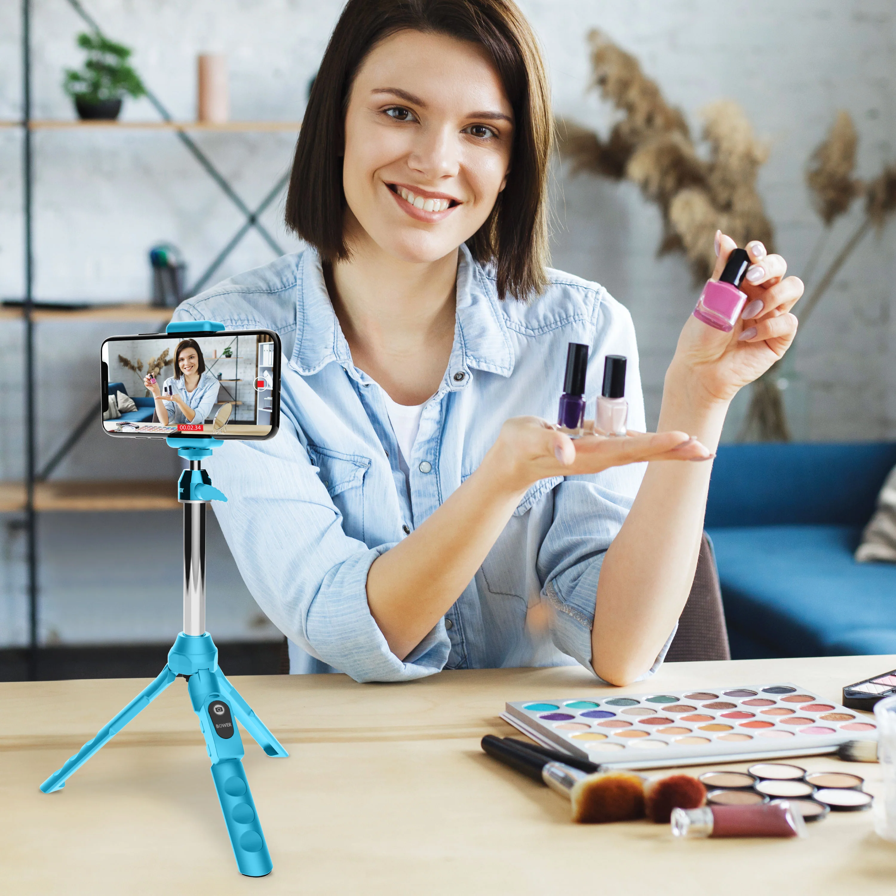 Bower 6-in-1 Tripod Selfie Stick (Blue) - Image 8