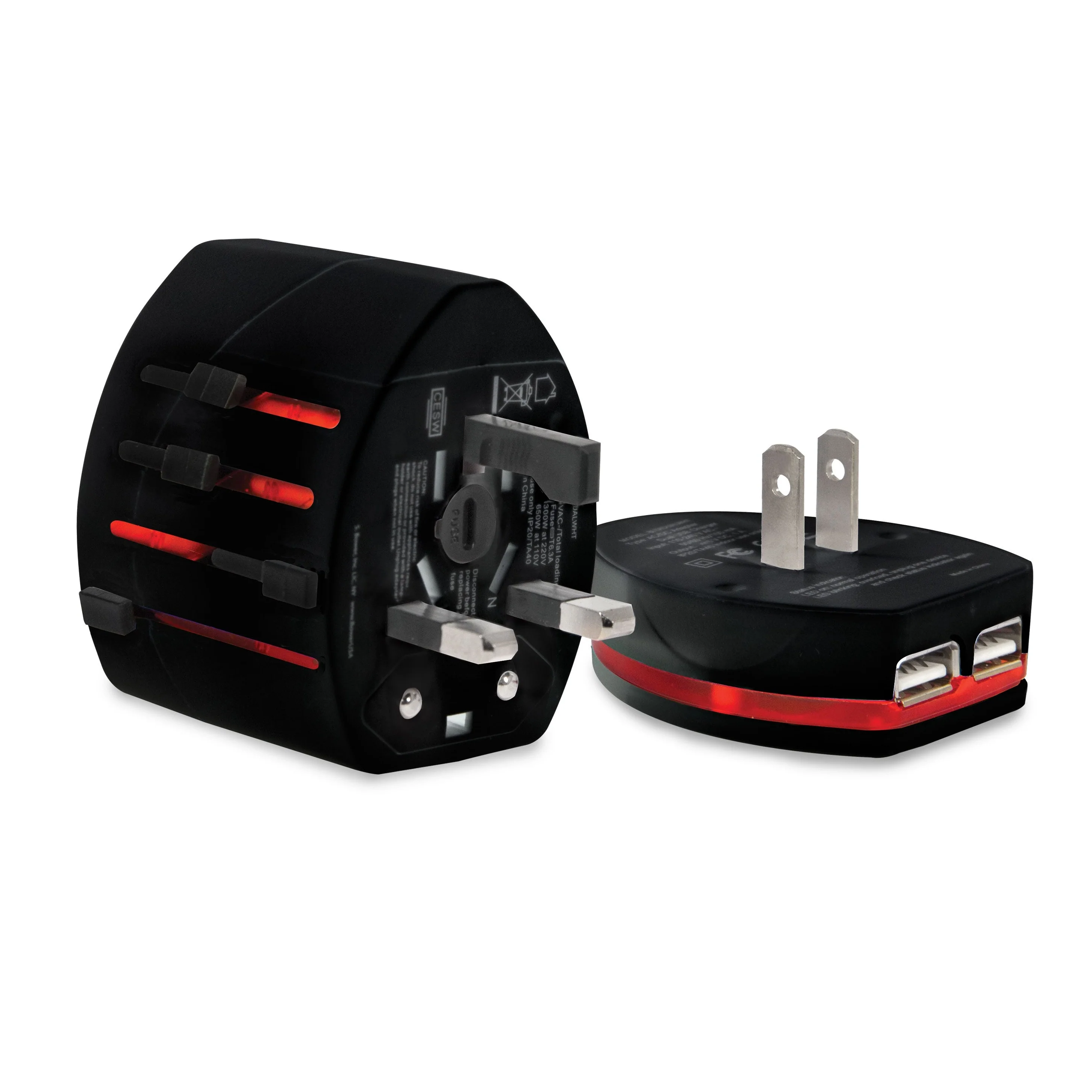 International Travel Adapter in Black or White - Image 2